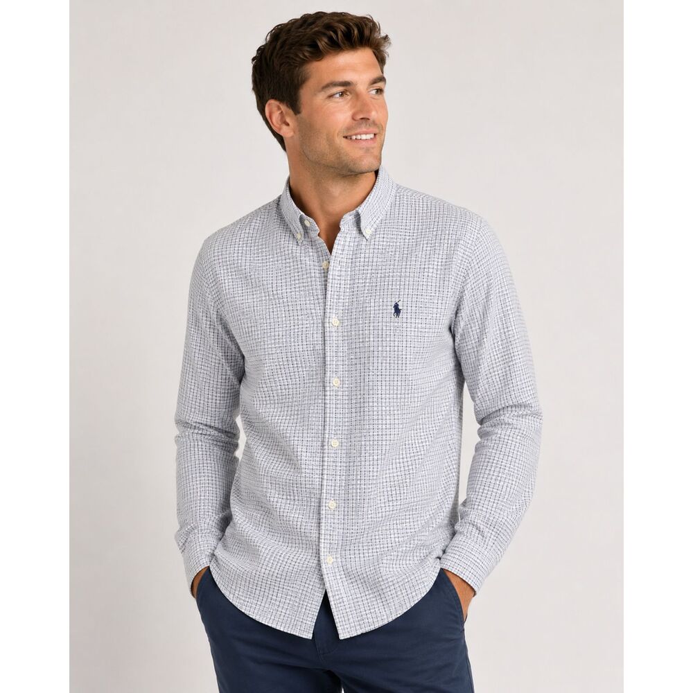 Ralph Lauren Classic Fit Purple/Green Check Button Down Shirt Men's 16 32/33